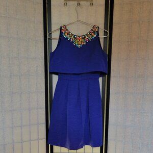 Moulinette Soeurs Anthropologie two piece beaded jacquard dress